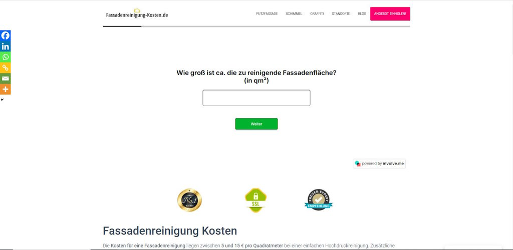 Fassadenreinigung Kosten